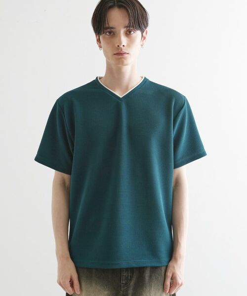 tk.TAKEO KIKUCHI / ティーケー タケオキクチ カットソー | フェイクレイヤードVネックカットソー | 詳細13