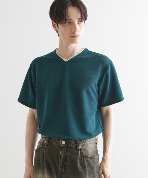 tk.TAKEO KIKUCHI / ティーケー タケオキクチ カットソー | フェイクレイヤードVネックカットソー | 詳細9
