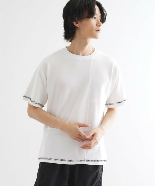 tk.TAKEO KIKUCHI / ティーケー タケオキクチ カットソー | ブラインドステッチ切替カットソー | 詳細1