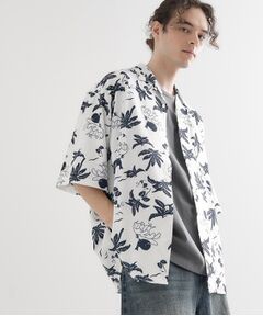 tk.TAKEO KIKUCHI / ティーケー タケオキクチ シャツ・ブラウス | 梨地クジラ柄オープンカラーシャツ