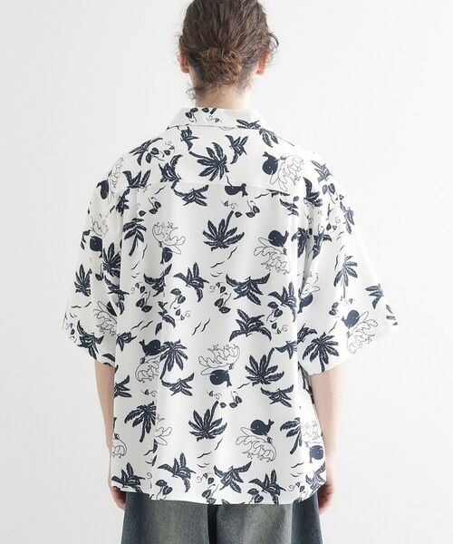 tk.TAKEO KIKUCHI / ティーケー タケオキクチ シャツ・ブラウス | 梨地クジラ柄オープンカラーシャツ | 詳細15