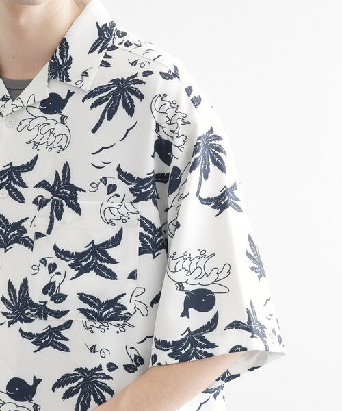 tk.TAKEO KIKUCHI / ティーケー タケオキクチ シャツ・ブラウス | 梨地クジラ柄オープンカラーシャツ | 詳細17