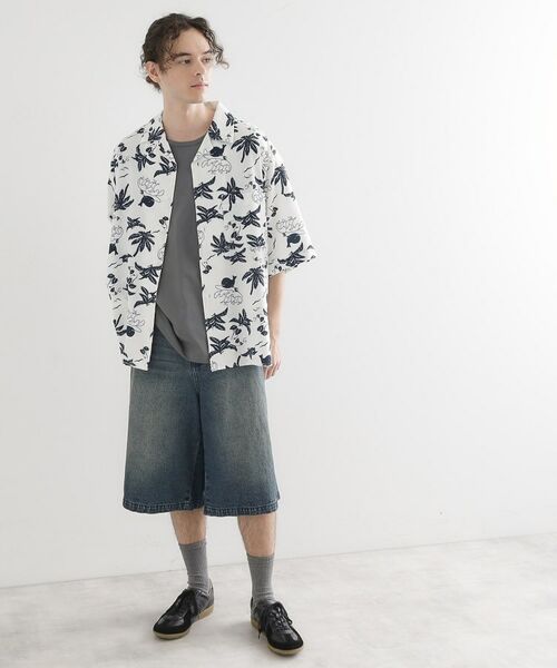 tk.TAKEO KIKUCHI / ティーケー タケオキクチ シャツ・ブラウス | 梨地クジラ柄オープンカラーシャツ | 詳細2