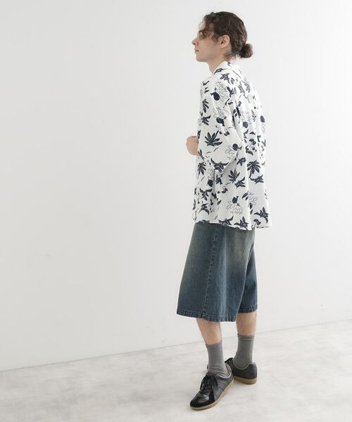 tk.TAKEO KIKUCHI / ティーケー タケオキクチ シャツ・ブラウス | 梨地クジラ柄オープンカラーシャツ | 詳細3