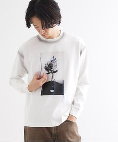 tk.TAKEO KIKUCHI / ティーケー タケオキクチ Tシャツ | フラワーフォトエンブロヘビーウェイトスムースTシャツ