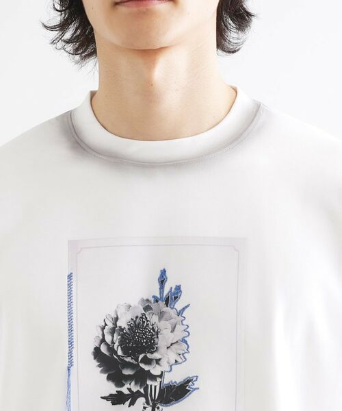 tk.TAKEO KIKUCHI / ティーケー タケオキクチ Tシャツ | フラワーフォトエンブロヘビーウェイトスムースTシャツ | 詳細13