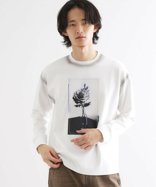 tk.TAKEO KIKUCHI / ティーケー タケオキクチ Tシャツ | フラワーフォトエンブロヘビーウェイトスムースTシャツ | 詳細2