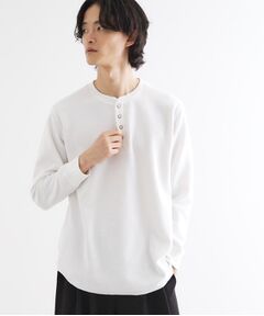 tk.TAKEO KIKUCHI / ティーケー タケオキクチ カットソー | ワッフル＆スムースプレートヘンリーカットソー