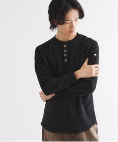 tk.TAKEO KIKUCHI / ティーケー タケオキクチ カットソー | ワッフル＆スムースプレートヘンリーカットソー