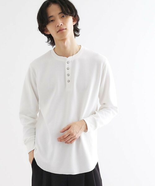 tk.TAKEO KIKUCHI / ティーケー タケオキクチ カットソー | ワッフル＆スムースプレートヘンリーカットソー | 詳細2