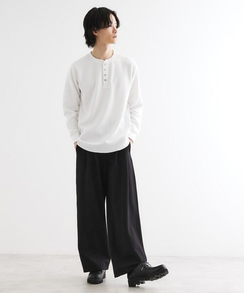 tk.TAKEO KIKUCHI / ティーケー タケオキクチ カットソー | ワッフル＆スムースプレートヘンリーカットソー | 詳細3