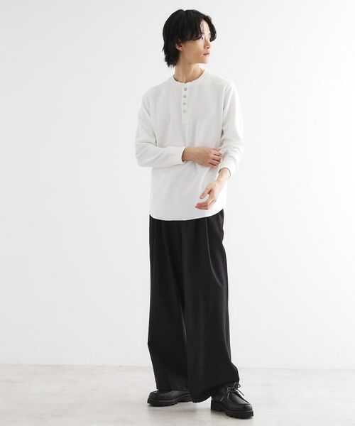 tk.TAKEO KIKUCHI / ティーケー タケオキクチ カットソー | ワッフル＆スムースプレートヘンリーカットソー | 詳細4