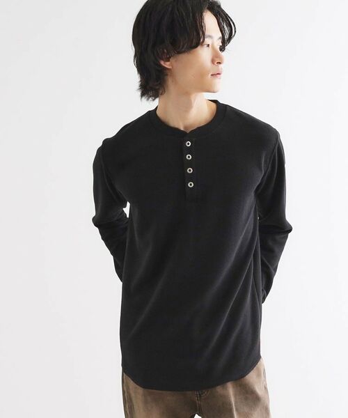 tk.TAKEO KIKUCHI / ティーケー タケオキクチ カットソー | ワッフル＆スムースプレートヘンリーカットソー | 詳細6