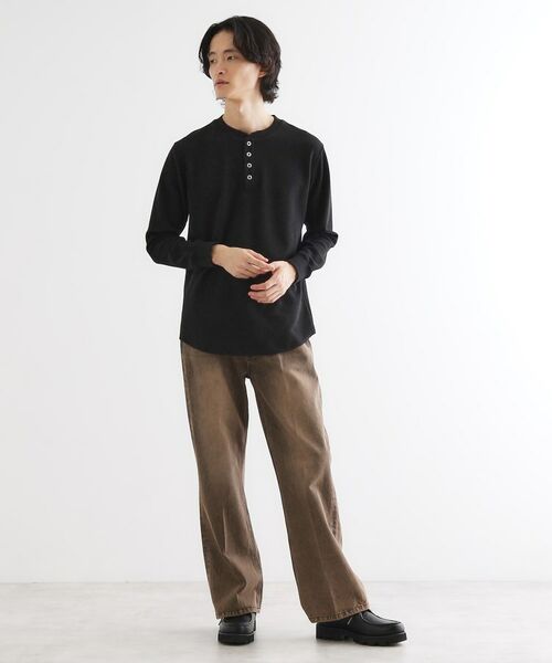 tk.TAKEO KIKUCHI / ティーケー タケオキクチ カットソー | ワッフル＆スムースプレートヘンリーカットソー | 詳細8