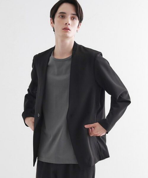 tk.TAKEO KIKUCHI / ティーケー タケオキクチ ノーカラージャケット | 【セットアップ対応】360度ストレッチノーカラージャケット | 詳細2