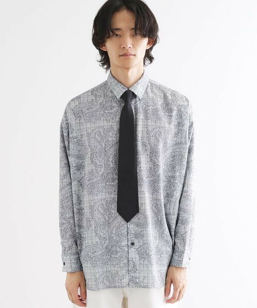 tk.TAKEO KIKUCHI / ティーケー タケオキクチ シャツ・ブラウス | 【ネクタイ付】チェックオンペイズリージャカードシャツ | 詳細16