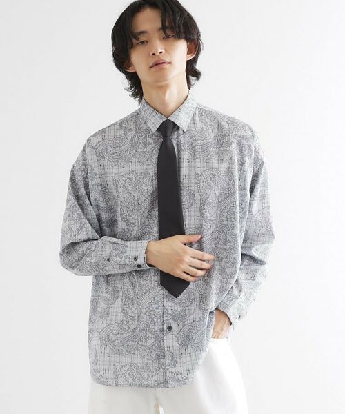 tk.TAKEO KIKUCHI / ティーケー タケオキクチ シャツ・ブラウス | 【ネクタイ付】チェックオンペイズリージャカードシャツ | 詳細2