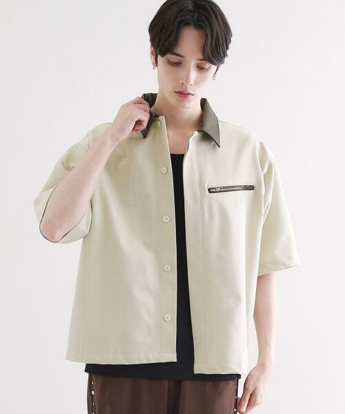 tk.TAKEO KIKUCHI / ティーケー タケオキクチ シャツ・ブラウス | 衿配色ワーカーシャツアウター | 詳細6