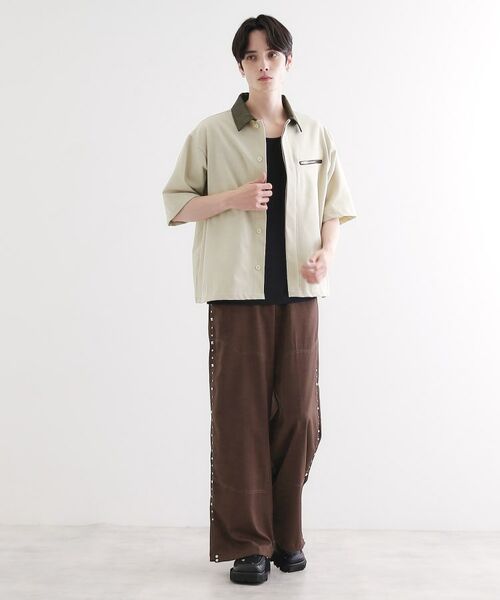 tk.TAKEO KIKUCHI / ティーケー タケオキクチ シャツ・ブラウス | 衿配色ワーカーシャツアウター | 詳細7