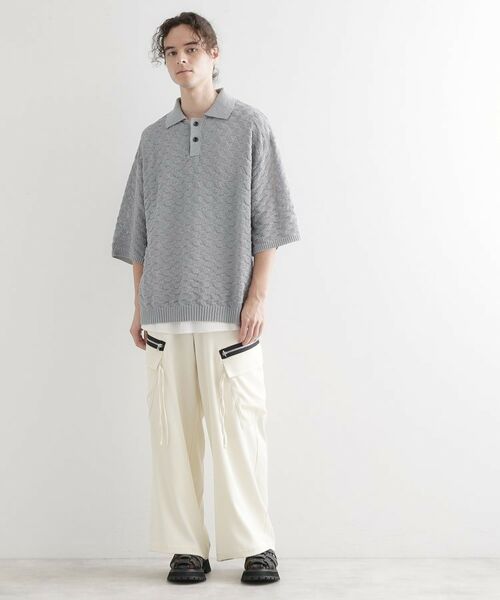 tk.TAKEO KIKUCHI / ティーケー タケオキクチ ニット・セーター | ストローヤーンポロニット | 詳細3