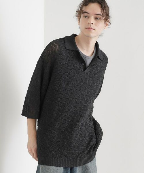 tk.TAKEO KIKUCHI / ティーケー タケオキクチ ニット・セーター | ストローヤーンポロニット | 詳細6