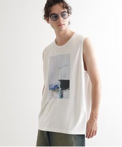 tk.TAKEO KIKUCHI / ティーケー タケオキクチ カットソー | ウォーターグラフィックノースリーブ