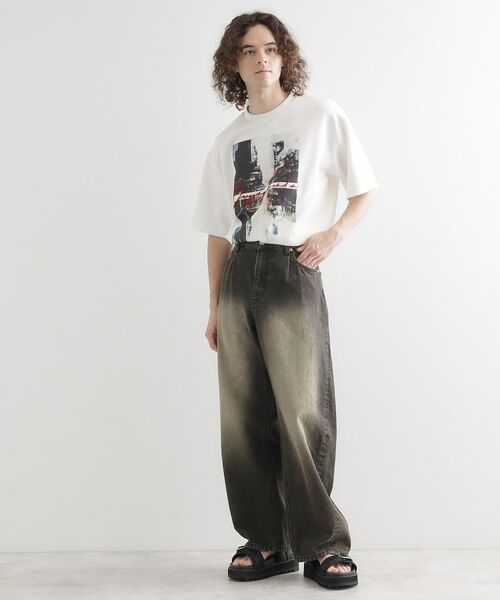 tk.TAKEO KIKUCHI / ティーケー タケオキクチ Tシャツ | アーバングラフィックブラシ刺繍Tシャツ | 詳細3