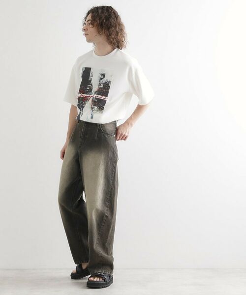 tk.TAKEO KIKUCHI / ティーケー タケオキクチ Tシャツ | アーバングラフィックブラシ刺繍Tシャツ | 詳細4