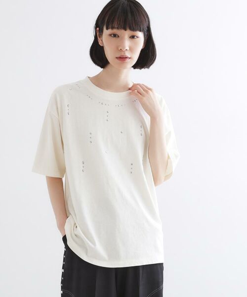 tk.TAKEO KIKUCHI / ティーケー タケオキクチ Tシャツ | ヴィンテージライクスタッズTシャツ | 詳細10