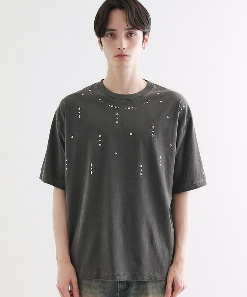 tk.TAKEO KIKUCHI / ティーケー タケオキクチ Tシャツ | ヴィンテージライクスタッズTシャツ | 詳細19