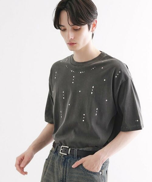 tk.TAKEO KIKUCHI / ティーケー タケオキクチ Tシャツ | ヴィンテージライクスタッズTシャツ | 詳細3