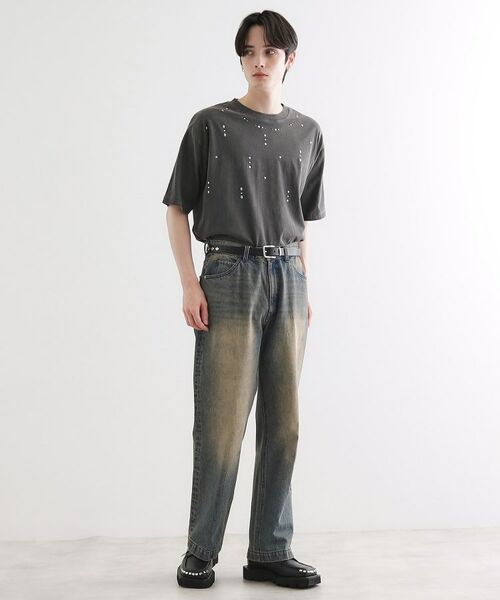 tk.TAKEO KIKUCHI / ティーケー タケオキクチ Tシャツ | ヴィンテージライクスタッズTシャツ | 詳細5