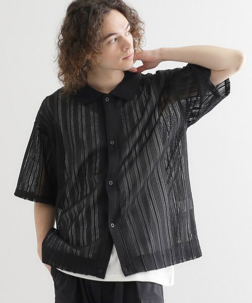 tk.TAKEO KIKUCHI / ティーケー タケオキクチ シャツ・ブラウス | 【セットアイテム】透かし編みオープンシャツ | 詳細5