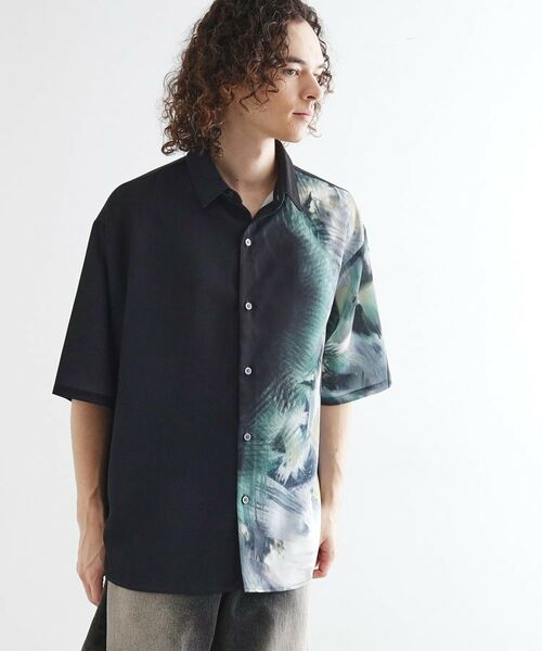 tk.TAKEO KIKUCHI / ティーケー タケオキクチ シャツ・ブラウス | ブラー楊柳ハーフプリントシャツ | 詳細1