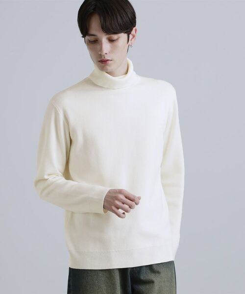 tk.TAKEO KIKUCHI / ティーケー タケオキクチ ニット・セーター | ミラノリブタートルネックニット(オフホワイト(003))