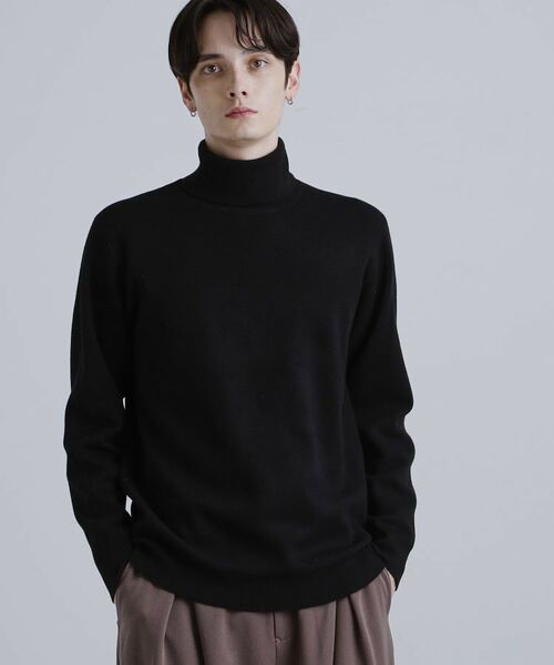 tk.TAKEO KIKUCHI / ティーケー タケオキクチ ニット・セーター | ミラノリブタートルネックニット(ブラック(019))