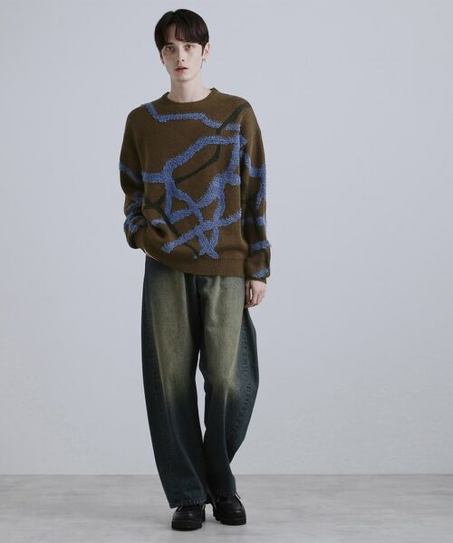 tk.TAKEO KIKUCHI / ティーケー タケオキクチ ニット・セーター | サガララインアートニットプルオーバー | 詳細18
