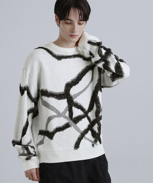 tk.TAKEO KIKUCHI / ティーケー タケオキクチ ニット・セーター | サガララインアートニットプルオーバー | 詳細2