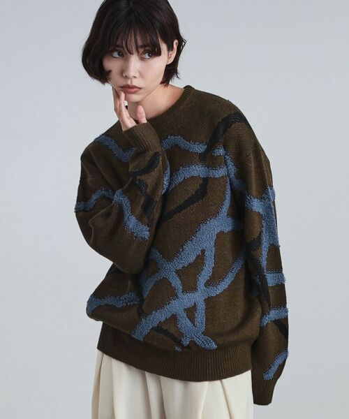 tk.TAKEO KIKUCHI / ティーケー タケオキクチ ニット・セーター | サガララインアートニットプルオーバー | 詳細20