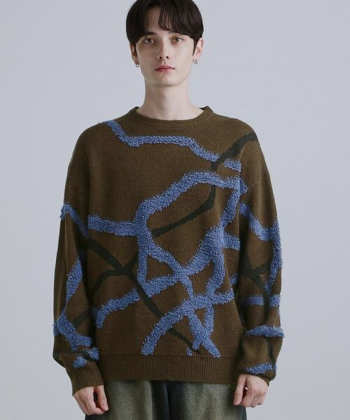 tk.TAKEO KIKUCHI / ティーケー タケオキクチ ニット・セーター | サガララインアートニットプルオーバー | 詳細24