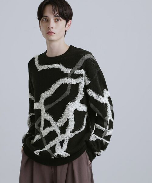 tk.TAKEO KIKUCHI / ティーケー タケオキクチ ニット・セーター | サガララインアートニットプルオーバー | 詳細9