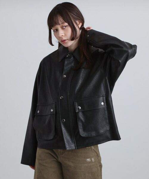 tk.TAKEO KIKUCHI / ティーケー タケオキクチ レザーブルゾン・ジャケット | クラシックハンティングジャケット | 詳細12