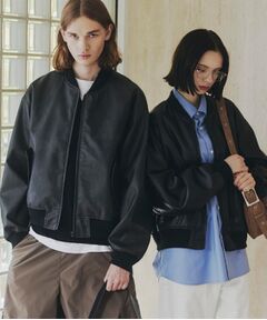 tk.TAKEO KIKUCHI / ティーケー タケオキクチ レザーブルゾン・ジャケット | シンセティックレザー MA－1