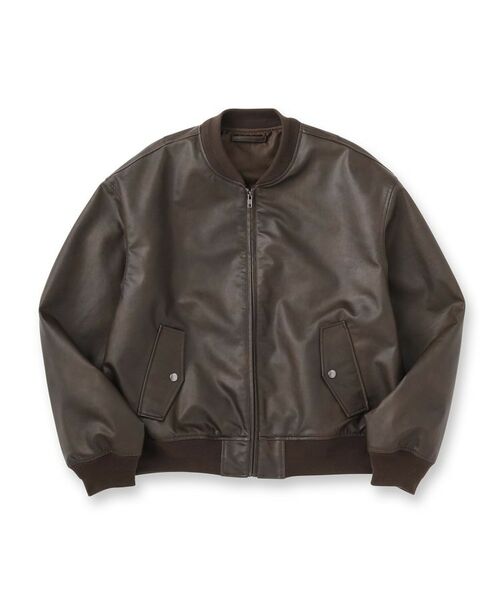 tk.TAKEO KIKUCHI / ティーケー タケオキクチ レザーブルゾン・ジャケット | シンセティックレザー MA－1 | 詳細1