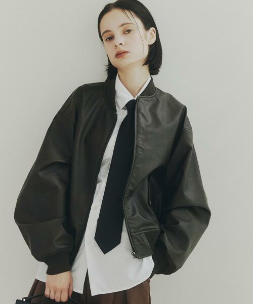 tk.TAKEO KIKUCHI / ティーケー タケオキクチ レザーブルゾン・ジャケット | シンセティックレザー MA－1 | 詳細10