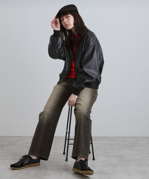 tk.TAKEO KIKUCHI / ティーケー タケオキクチ レザーブルゾン・ジャケット | シンセティックレザー MA－1 | 詳細13