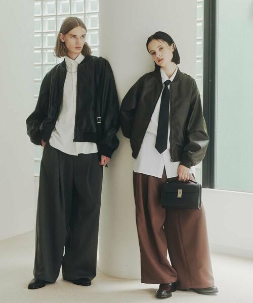 tk.TAKEO KIKUCHI / ティーケー タケオキクチ レザーブルゾン・ジャケット | シンセティックレザー MA－1 | 詳細14