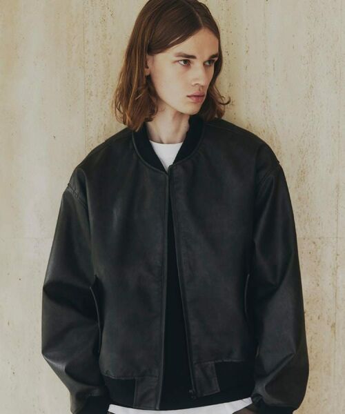 tk.TAKEO KIKUCHI / ティーケー タケオキクチ レザーブルゾン・ジャケット | シンセティックレザー MA－1 | 詳細17