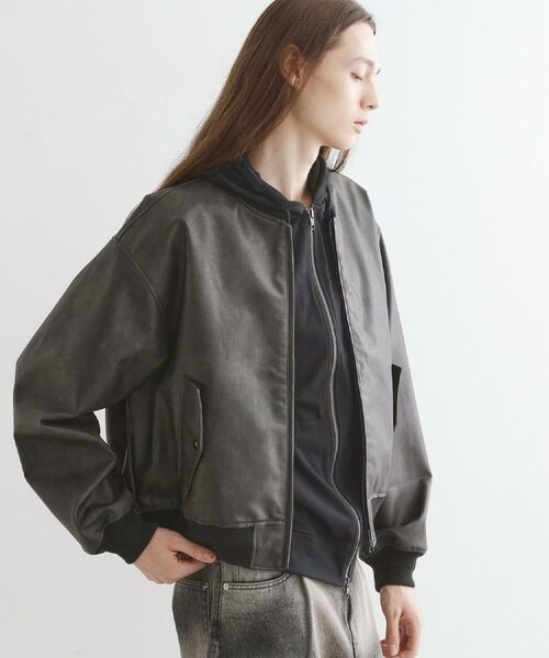 tk.TAKEO KIKUCHI / ティーケー タケオキクチ レザーブルゾン・ジャケット | シンセティックレザー MA－1 | 詳細20