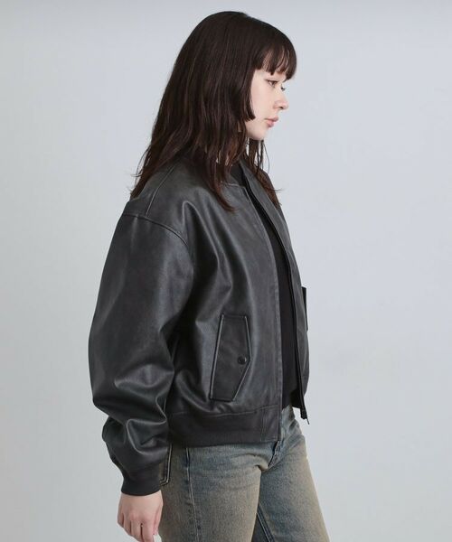 tk.TAKEO KIKUCHI / ティーケー タケオキクチ レザーブルゾン・ジャケット | シンセティックレザー MA－1 | 詳細25